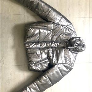 Silver puffer jacket, barely used.